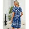 Ekouaer Women Robe Zipper Front Mumu Duster Robes Zip Up Housecoat Soft Sleepwear with Pockets(Floral Navy White)