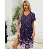 Ekouaer Women Robe Zipper Front Mumu Duster Robes Zip Up Housecoat Soft Sleepwear with Pockets(Floral Purple Black)