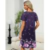 Ekouaer Women Robe Zipper Front Mumu Duster Robes Zip Up Housecoat Soft Sleepwear with Pockets(Floral Purple Black)