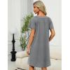 Ekouaer Women Robe Zipper Front Mumu Duster Robes Zip Up Housecoat Soft Sleepwear with Pockets(Grey)