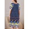 Ekouaer Women Robe Zipper Front Mumu Duster Robes Zip Up Housecoat Soft Sleepwear with Pockets(Mandala Blue)