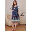 Ekouaer Women Robe Zipper Front Mumu Duster Robes Zip Up Housecoat Soft Sleepwear with Pockets(Mandala Blue)