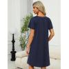 Ekouaer Women Robe Zipper Front Mumu Duster Robes Zip Up Housecoat Soft Sleepwear with Pockets(Navy Blue)