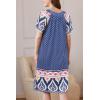 Ekouaer Women Robe Zipper Front Mumu Duster Robes Zip Up Housecoat Soft Sleepwear with Pockets(Navy Crown)
