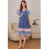 Ekouaer Women Robe Zipper Front Mumu Duster Robes Zip Up Housecoat Soft Sleepwear with Pockets(Navy Crown)