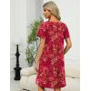 Ekouaer Women Robe Zipper Front Mumu Duster Robes Zip Up Housecoat Soft Sleepwear with Pockets(Red Floral)