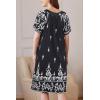 Ekouaer Women Robe Zipper Front Mumu Duster Robes Zip Up Housecoat Soft Sleepwear with Pockets(White Black Floral)