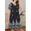 Ekouaer Women Robe Zipper Front Mumu Duster Robes Zip Up Housecoat Soft Sleepwear with Pockets(White Black Floral)