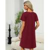 Ekouaer Women Robe Zipper Front Mumu Duster Robes Zip Up Housecoat Soft Sleepwear with Pockets(Wine Red)