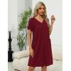 Ekouaer Women Robe Zipper Front Mumu Duster Robes Zip Up Housecoat Soft Sleepwear with Pockets(Wine Red)