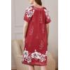 Ekouaer Women Robe Zipper Front Mumu Duster Robes Zip Up Housecoat Soft Sleepwear with Pockets(Wine Red Floral)