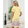 Ekouaer Women Robe Zipper Front Mumu Duster Robes Zip Up Housecoat Soft Sleepwear with Pockets(Yellow Floral)