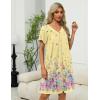Ekouaer Women Robe Zipper Front Mumu Duster Robes Zip Up Housecoat Soft Sleepwear with Pockets(Yellow Floral)