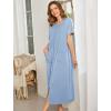 Ekouaer Women Robes Zipper Front Short Sleeve Full Length Housecoat with Pockets Loungewear S-4XL(Blue Green)
