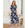 Ekouaer Women Robes Zipper Front Short Sleeve Full Length Housecoat with Pockets Loungewear S-4XL(C-yellow Flower)