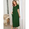 Ekouaer Women Robes Zipper Front Short Sleeve Full Length Housecoat with Pockets Loungewear S-4XL(Dark Green)