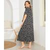 Ekouaer Women Robes Zipper Front Short Sleeve Full Length Housecoat with Pockets Loungewear S-4XL(Gray Leopard)