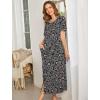Ekouaer Women Robes Zipper Front Short Sleeve Full Length Housecoat with Pockets Loungewear S-4XL(Gray Leopard)
