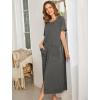 Ekouaer Women Robes Zipper Front Short Sleeve Full Length Housecoat with Pockets Loungewear S-4XL(Grey)
