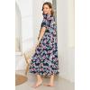 Ekouaer Women Robes Zipper Front Short Sleeve Full Length Housecoat with Pockets Loungewear S-4XL(Sunflower)