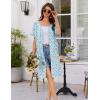Ekouaer Women Zip Up Robe Short Bathrobe Lightweight House Coats Floral Print House Dress with Pockets Nightgown S-3XL(Blue Florals)
