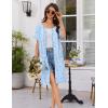 Ekouaer Women Zip Up Robe Short Bathrobe Lightweight House Coats Floral Print House Dress with Pockets Nightgown S-3XL(Blue Grid Floral)