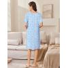 Ekouaer Women Zip Up Robe Short Bathrobe Lightweight House Coats Floral Print House Dress with Pockets Nightgown S-3XL(Blue Grid Floral)