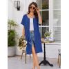 Ekouaer Women Zip Up Robe Short Bathrobe Lightweight House Coats Floral Print House Dress with Pockets Nightgown S-3XL(Deep Blue)