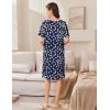 Ekouaer Women Zip Up Robe Short Bathrobe Lightweight House Coats Floral Print House Dress with Pockets Nightgown S-3XL(Navy Floral)