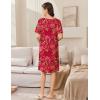 Ekouaer Women Zip Up Robe Short Bathrobe Lightweight House Coats Floral Print House Dress with Pockets Nightgown S-3XL(Red Floral)