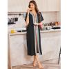 Ekouaer Women Zipper Robe Lightweight House Coat Zipper Front Long Nightgown Soft Loungewear with Pockets S-3XL(Black)