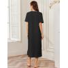 Ekouaer Women Zipper Robe Lightweight House Coat Zipper Front Long Nightgown Soft Loungewear with Pockets S-3XL(Black)