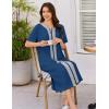 Ekouaer Women Zipper Robe Lightweight House Coat Zipper Front Long Nightgown Soft Loungewear with Pockets S-3XL(Blue)
