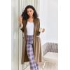 Ekouaer Women Zipper Robe Long Sleeve House Coats Velour Robes Soft Bathrobe with Pockets Nightgown S-3XL(Brown)