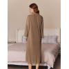 Ekouaer Women Zipper Robe Long Sleeve House Coats Velour Robes Soft Bathrobe with Pockets Nightgown S-3XL(Brown)