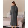 Ekouaer Women Zipper Robe Long Sleeve House Coats Velour Robes Soft Bathrobe with Pockets Nightgown S-3XL(Dark Grey)
