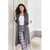 Ekouaer Women Zipper Robe Long Sleeve House Coats Velour Robes Soft Bathrobe with Pockets Nightgown S-3XL(Dark Grey)
