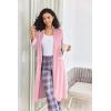 Ekouaer Women Zipper Robe Long Sleeve House Coats Velour Robes Soft Bathrobe with Pockets Nightgown S-3XL(Pink)
