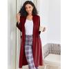 Ekouaer Women Zipper Robe Long Sleeve House Coats Velour Robes Soft Bathrobe with Pockets Nightgown S-3XL(Red)