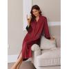 Ekouaer Women Zipper Robe Long Sleeve House Coats Velour Robes Soft Bathrobe with Pockets Nightgown S-3XL(Red)