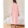 Ekouaer Women Zipper Robe Long Sleeves House Coat Soft Bathrobe Sleepwear with Pockets Housecoat Loungewear(A-light Pink)