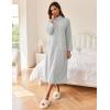 Ekouaer Women Zipper Robe Long Sleeves House Coat Soft Bathrobe Sleepwear with Pockets Housecoat Loungewear(Light Gray)