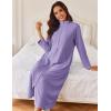 Ekouaer Women Zipper Robe Long Sleeves House Coat Soft Bathrobe Sleepwear with Pockets Housecoat Loungewear(Light Purple)