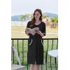 Ekouaer Women Zipper Robe Short Sleeve Duster Housecoat Short Bathrobes Zip Front Nightgown with Pockets S-3XL(Black)
