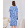 Ekouaer Women Zipper Robe Short Sleeve Duster Housecoat Short Bathrobes Zip Front Nightgown with Pockets S-3XL(Blue Floral)