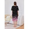 Ekouaer Women Zipper Robe Short Sleeve Duster Housecoat Short Bathrobes Zip Front Nightgown with Pockets S-3XL(Cherry Blossoms)