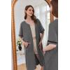 Ekouaer Women Zipper Robe Short Sleeve Duster Housecoat Short Bathrobes Zip Front Nightgown with Pockets S-3XL(Dark Gray)
