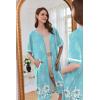 Ekouaer Women Zipper Robe Short Sleeve Duster Housecoat Short Bathrobes Zip Front Nightgown with Pockets S-3XL(Green Floral)