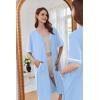 Ekouaer Women Zipper Robe Short Sleeve Duster Housecoat Short Bathrobes Zip Front Nightgown with Pockets S-3XL(Light Blue)