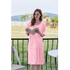 Ekouaer Women Zipper Robe Short Sleeve Duster Housecoat Short Bathrobes Zip Front Nightgown with Pockets S-3XL(Pink)